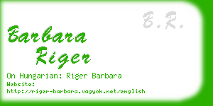 barbara riger business card